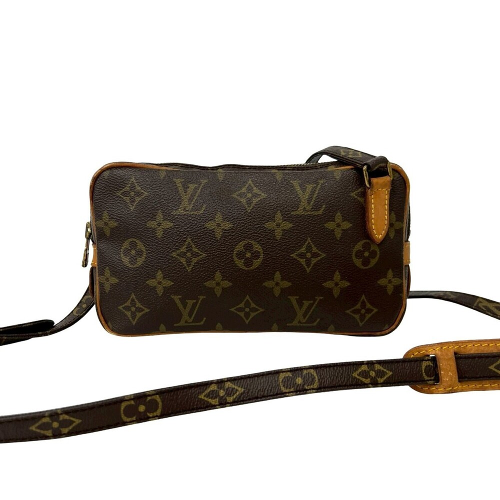LOUIS VUITTON Authentic Vintage Brown Monogram Leather Shoulder Bag